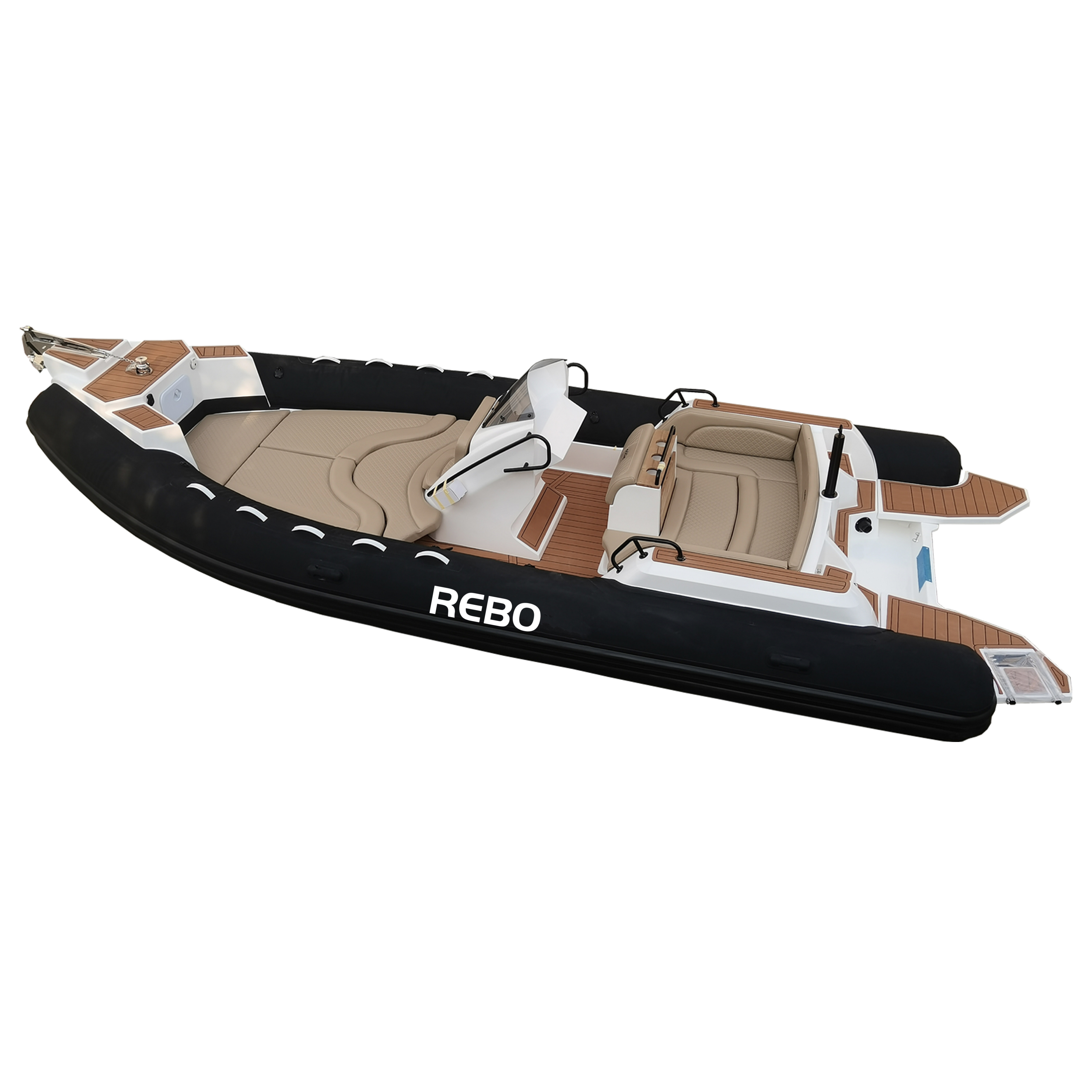 Fiberglass Boat 22ft Luxury Hypalon/Orca/PVC Rib Inflatable Zodiac Boat With Engine