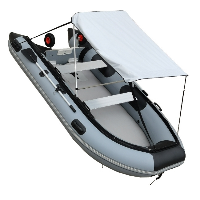 Sport Aluminum Floor 12ft Foldable Inflatable Boat 380cm Orca Hypalon/PVC Rowing  Boat