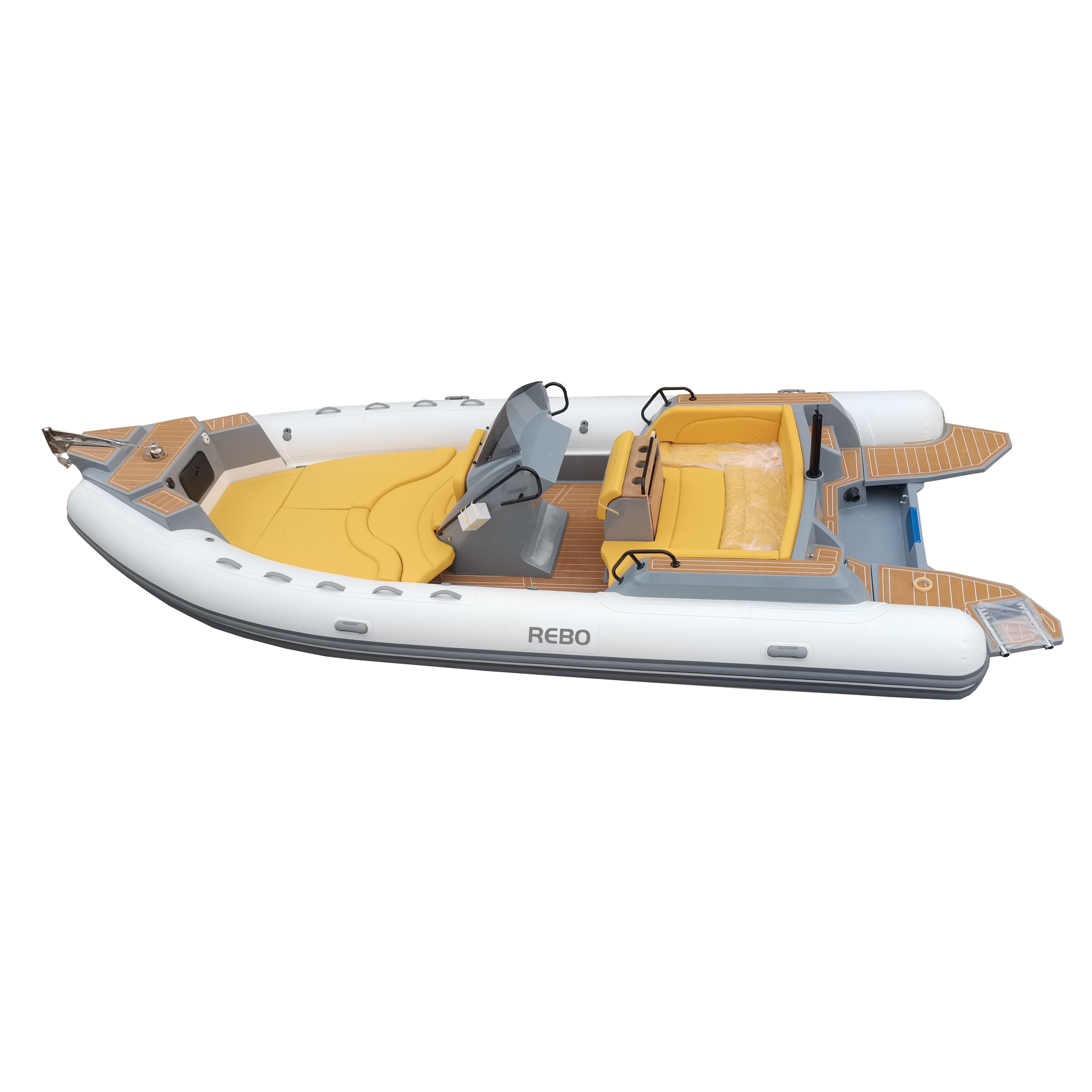 Fiberglass Boat 22ft Luxury Hypalon/Orca/PVC Rib Inflatable Zodiac Boat With Engine