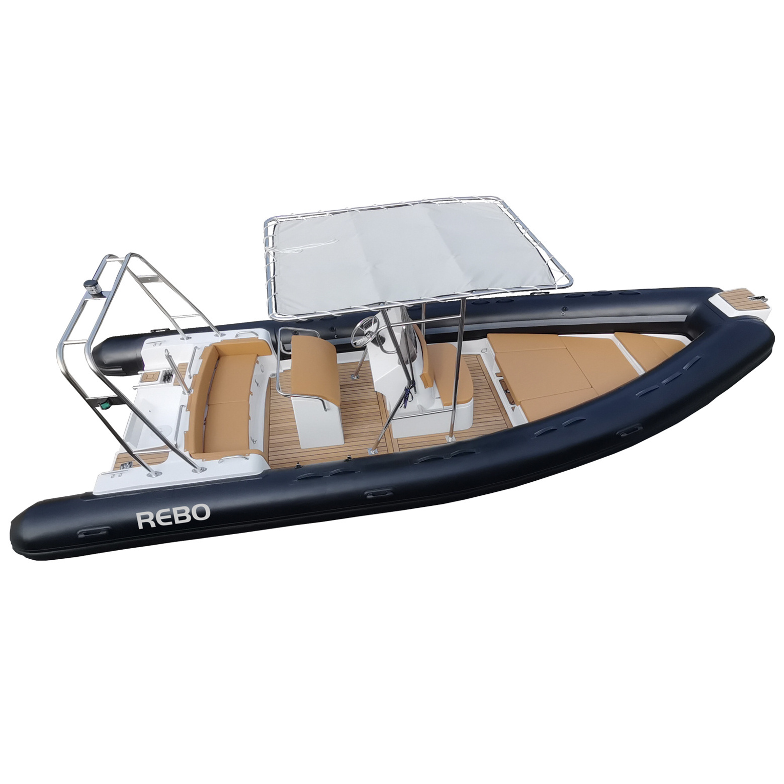 Fiberglass boat 22.5ft RIB 680 Luxury Hypalon/Orca/PVC Speed Inflatable Boat For Family