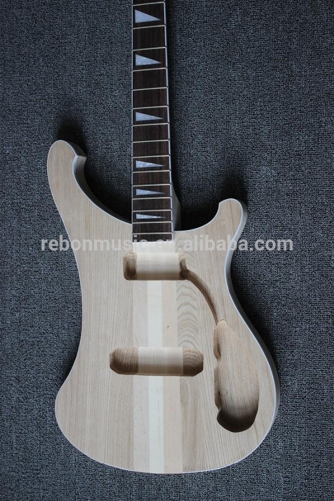 Weifang Rebon 4 string unfinished ricken neck through body electric bass guitar kit