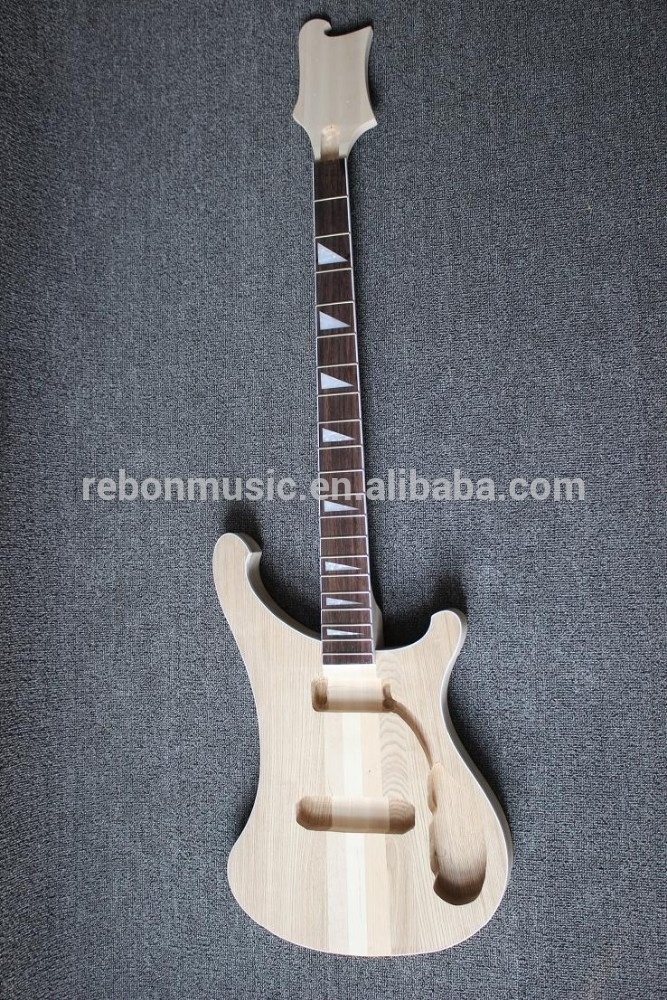 Weifang Rebon 4 string unfinished ricken neck through body electric bass guitar kit