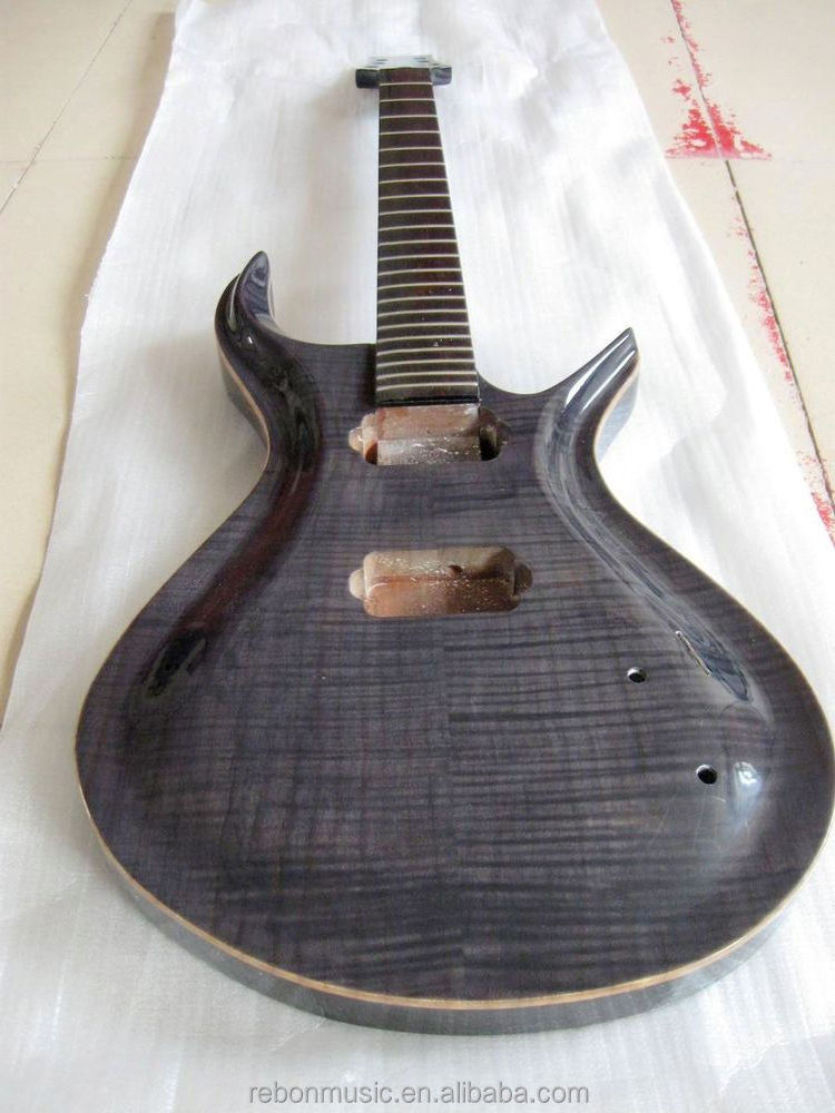 6 String CNC carved unfinished rebon electric guitar