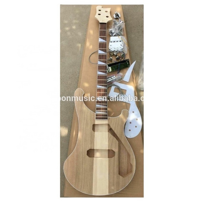 Weifang Rebon 4 string Ricken neck through body electric bass guitar kit/electric guitar package