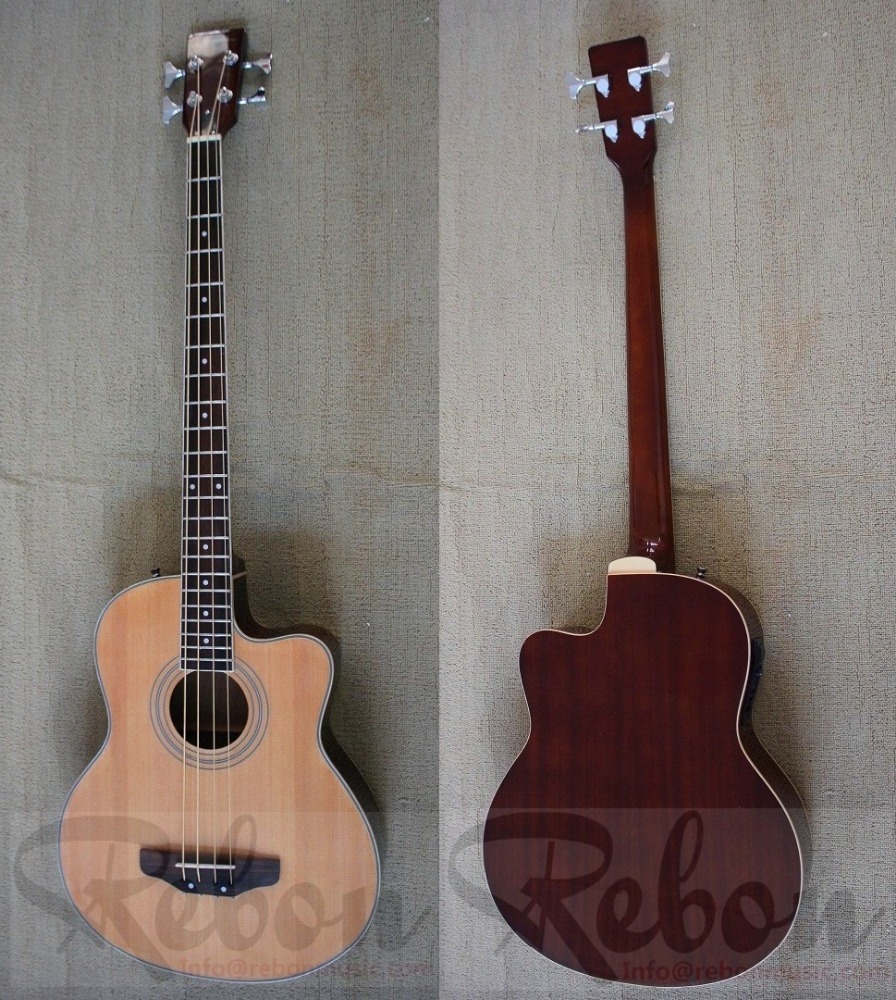 Weifang Rebon 4 String acoustic bass electric guitar with 4Band EQ