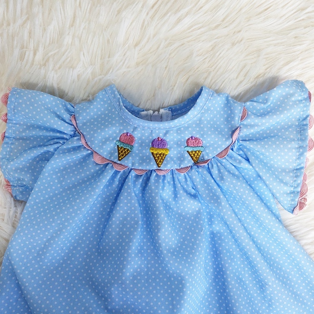 Blue Dress Lovely & Idyllic Reborn Baby Doll Clothes for 20-22 Inches Big Size Reborn Girls Dolls