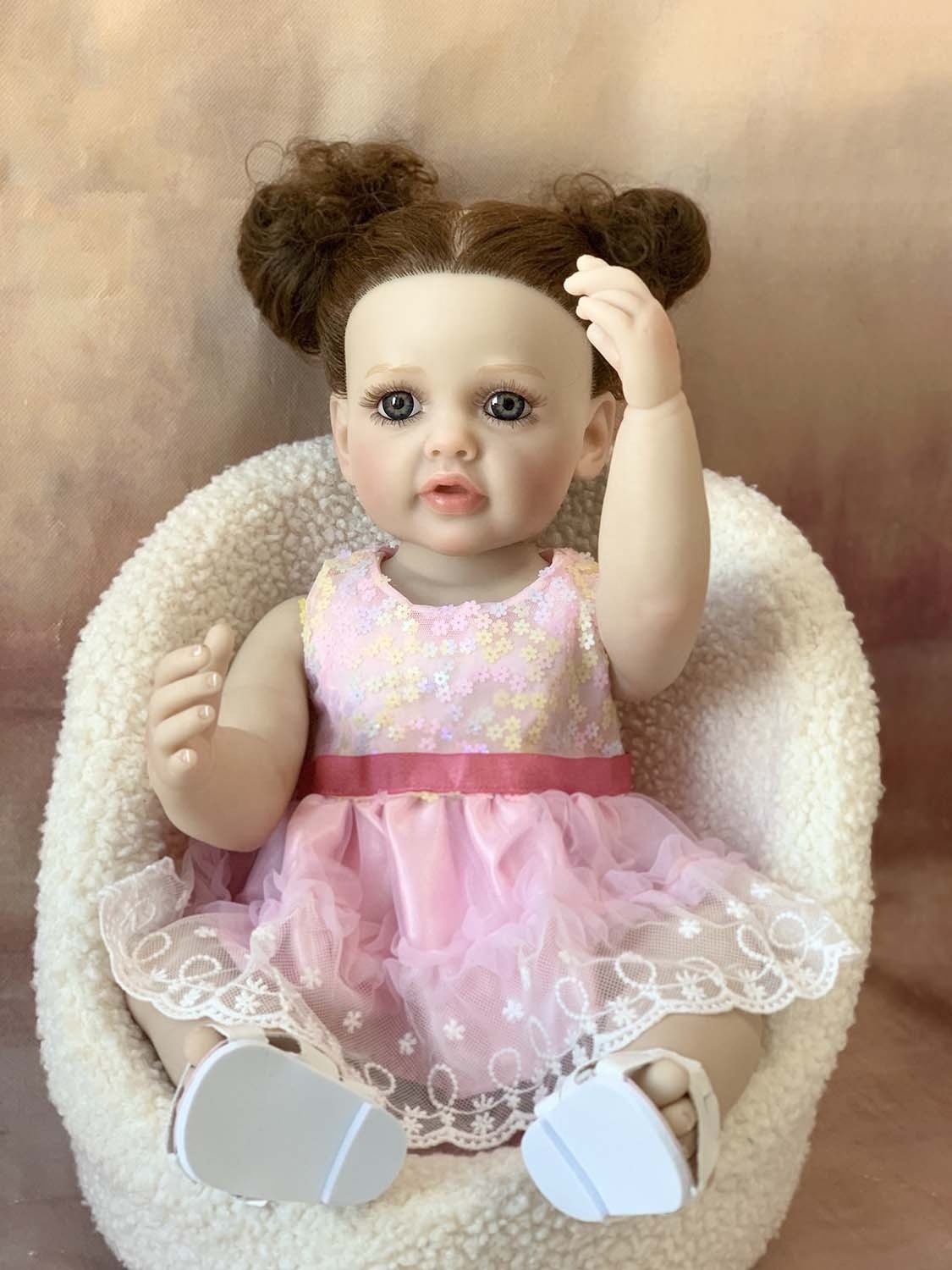 R&B Bebes Bonecas De Silicona Realistic 55Cm Realistic Reborn Dolls Maschietto With Blinking Eyes