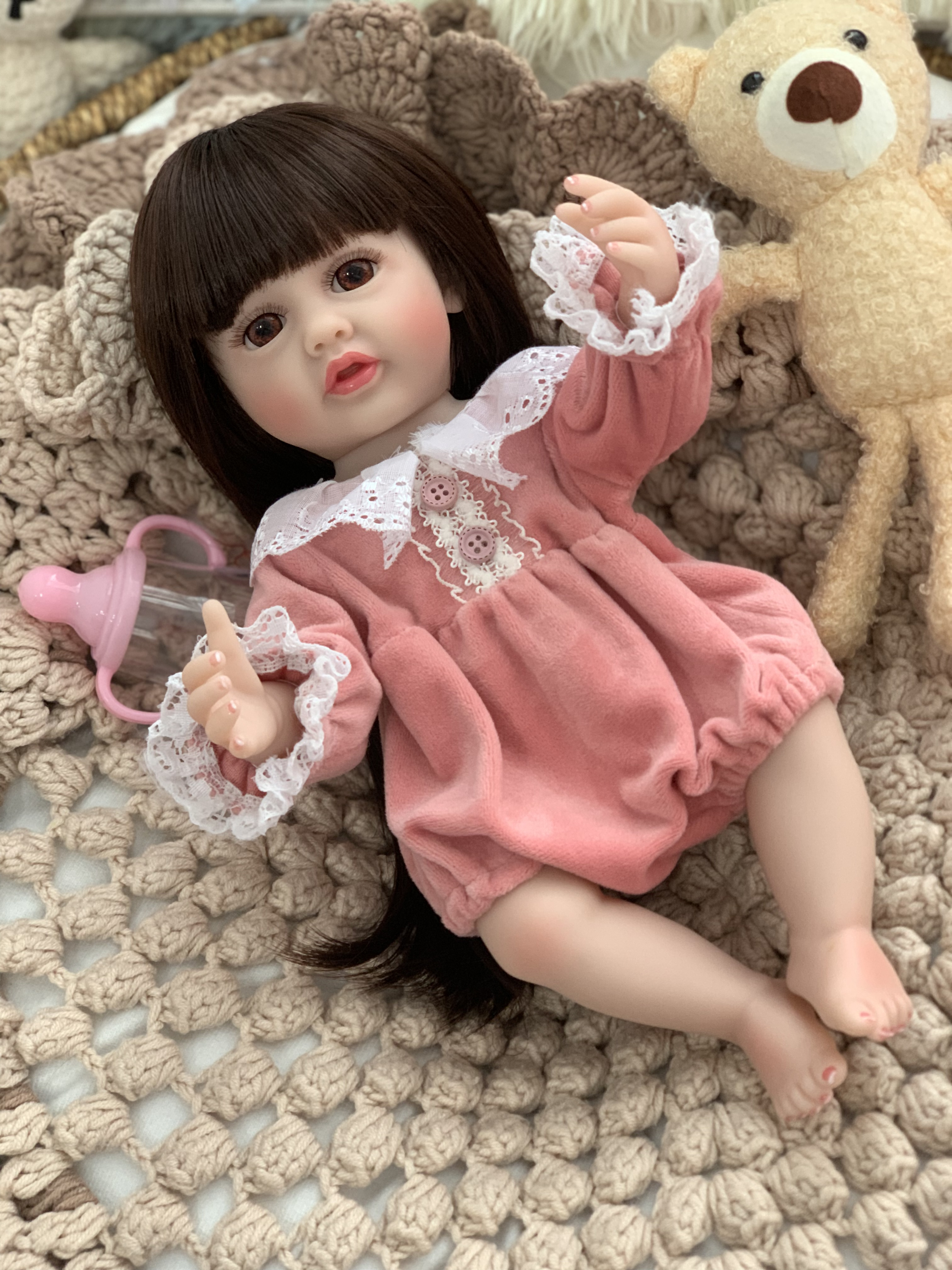 R&B Miniland Sale Comes Dolls Reborn Doll Drink Real Toy Girls Free Clothes Full Mini Recien Realistic Wholesale Reborn Dolls