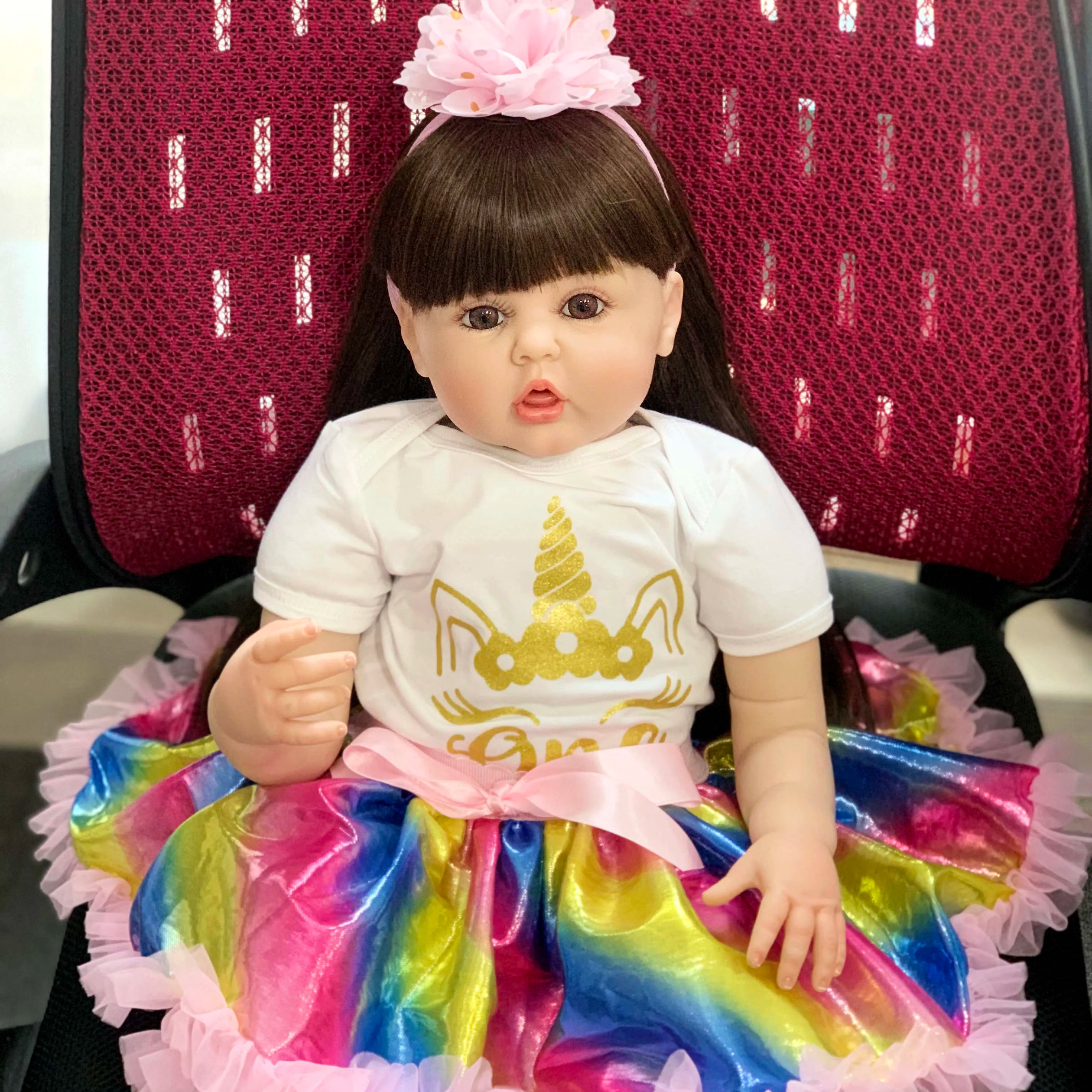 Yellow Keiumi Car Seat Moveable Eyes Realistic Heart Beat Conpleto 18 24 Inch Full Body Bath Adoption Reborn Dolls