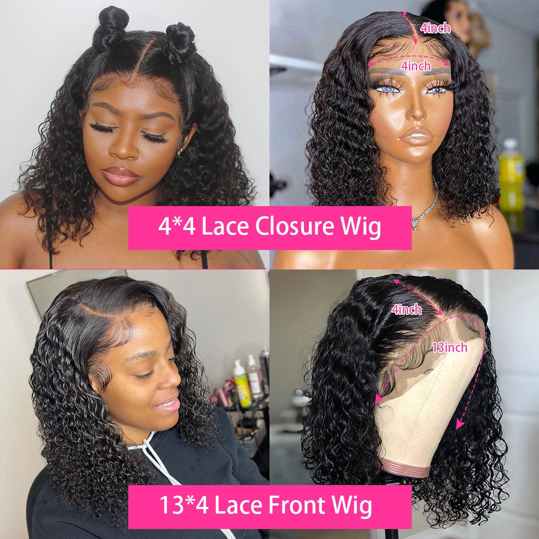 180% Brazilian Short Bob Lace Front Wig Hd Lace Frontal Wigs Human Hair Kinky Curly Glueless Full Hd Lace Wigs For Black Women