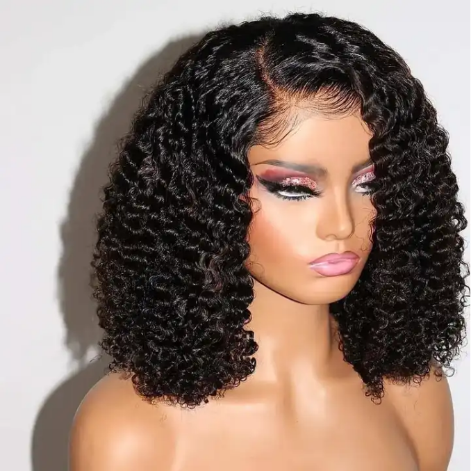 180% Brazilian Short Bob Lace Front Wig Hd Lace Frontal Wigs Human Hair Kinky Curly Glueless Full Hd Lace Wigs For Black Women