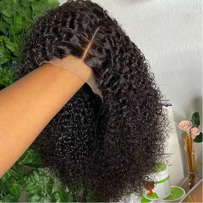 180% Brazilian Short Bob Lace Front Wig Hd Lace Frontal Wigs Human Hair Kinky Curly Glueless Full Hd Lace Wigs For Black Women