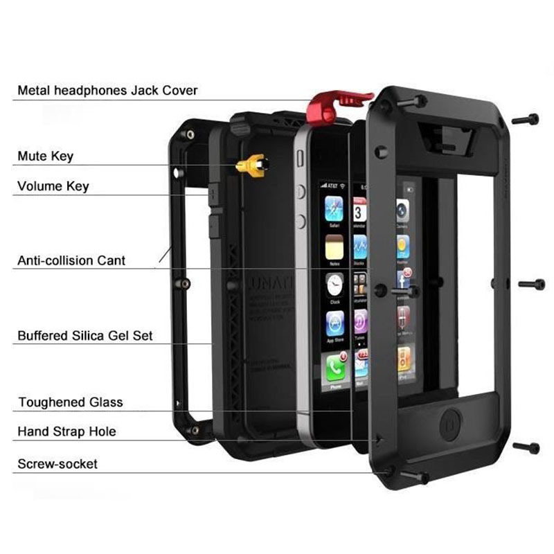 Dustproof Shockproof Armor Metal Cell Phone Case Rugged Phone Case For iPhone 13 Pro Max 12 11 XR 8 7 Plus 6