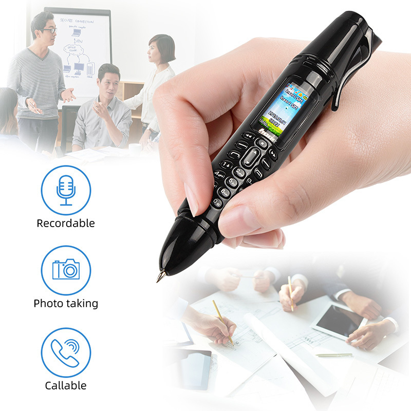 Wholesale Unlock Mini Cell Phone Pen AK007 0.96 inch OLED Screen Recording Pen Shape Mini Mobile Phone