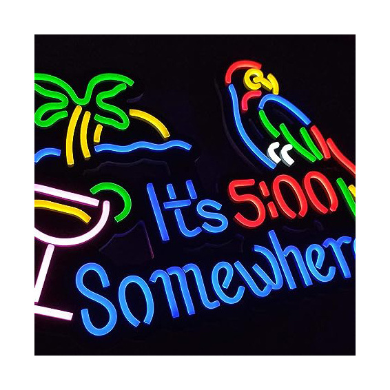 3D Bar Decorative Wholesale Neon Sign somewhere&parrot Led Neon Sign Lights For Business Shop