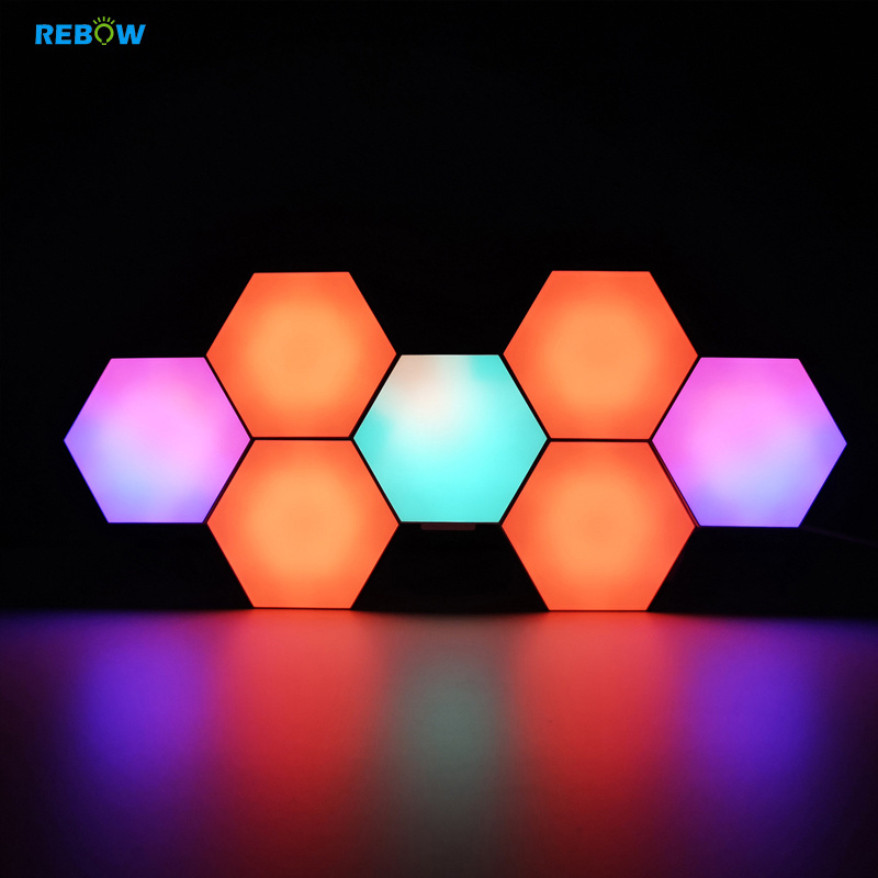 Bulk Blind Dropshipping indoor white led wall lamp 12w RGB decorative honeycomb shape wall light hexagonal wall led lamp