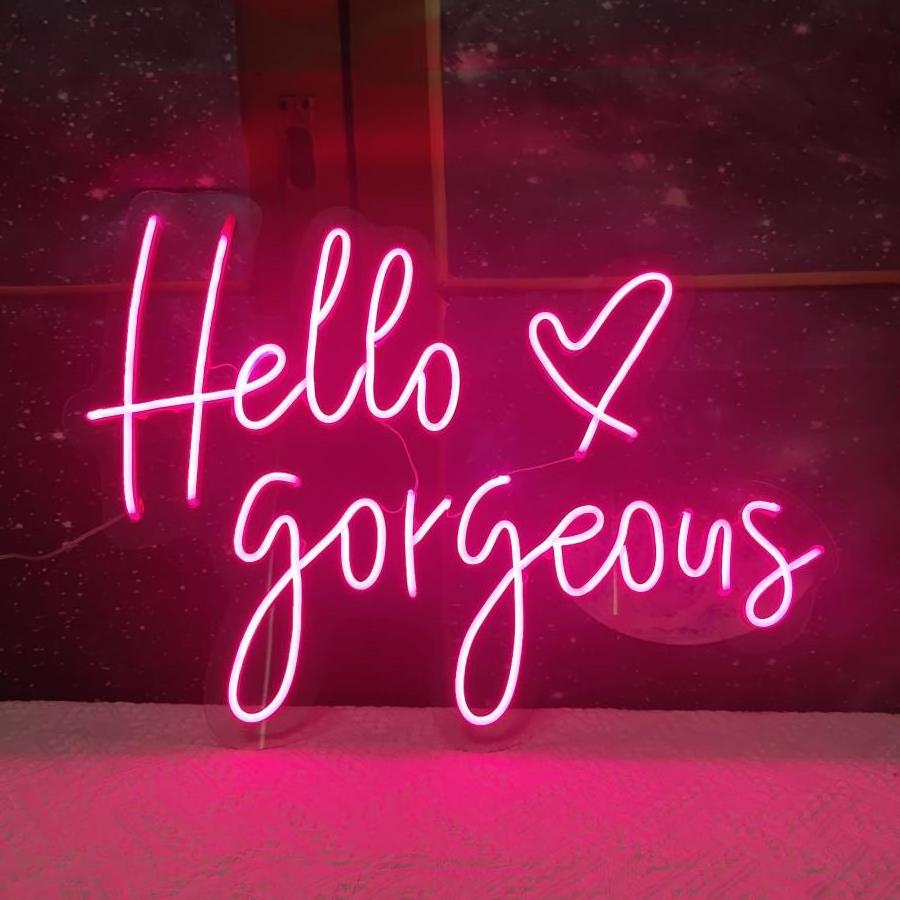 New Design Hello Gorgeous Decorative Led Neon Sign