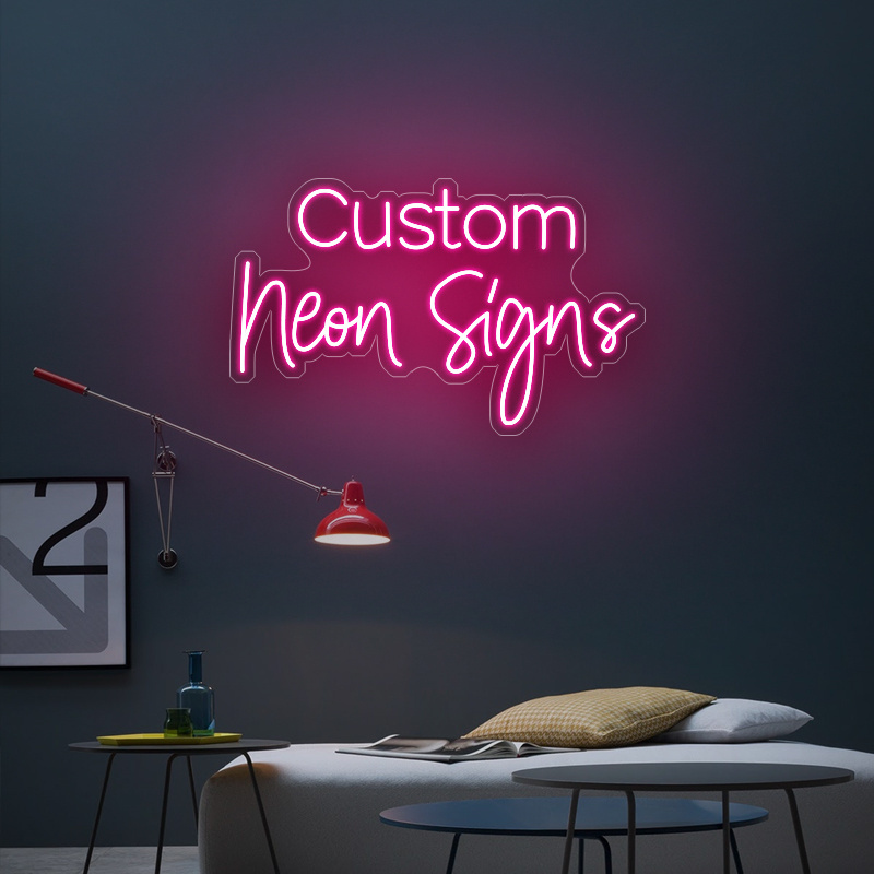 custom neon logo shop store studio custom clothes human hair handbags neon sign