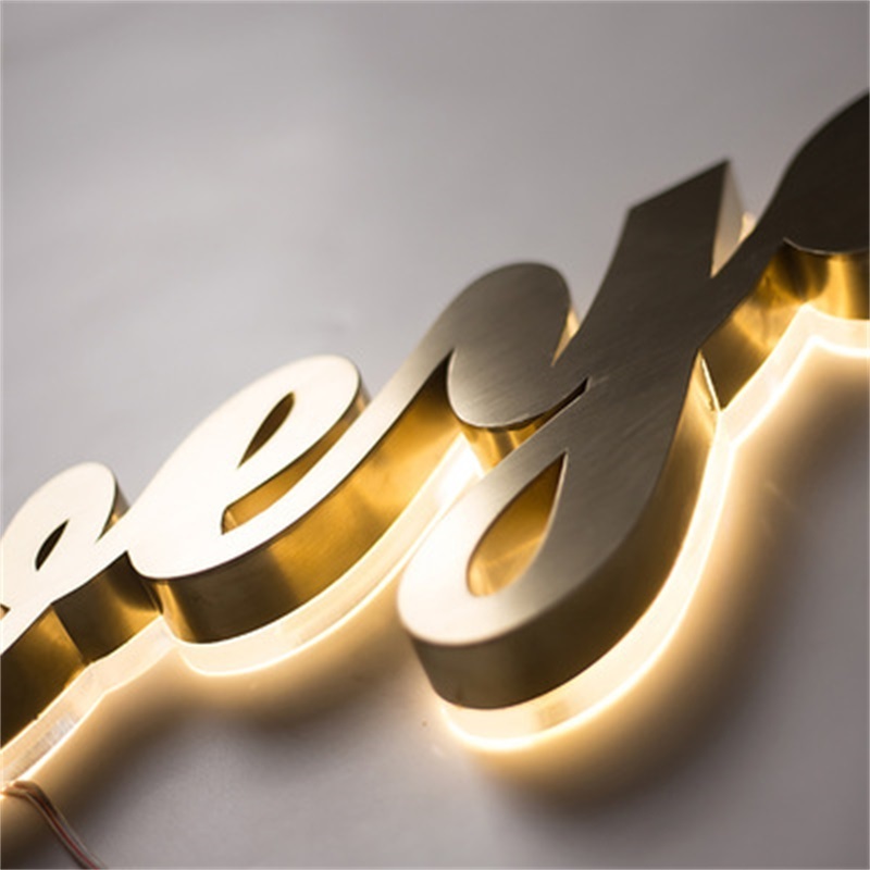 Led Letters Wedding Gold Color Custom Metal Acrillic Backlit Sign electronic Illuminated Signs signage channel letter