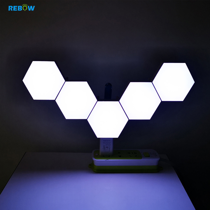 Bulk Blind Dropshipping indoor white led wall lamp 12w RGB decorative honeycomb shape wall light hexagonal wall led lamp