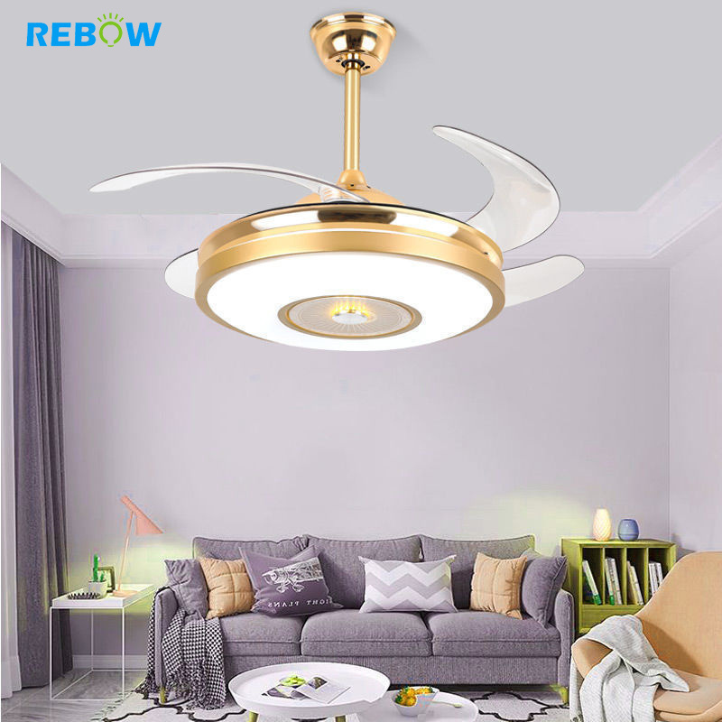 Drop shipping Modern Remote Control adjustable 220 V led recessed ceiling lights with fan