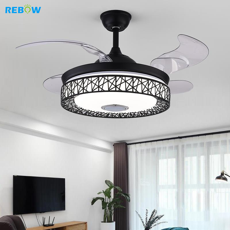 Drop shipping Modern Remote Control adjustable 220 V led recessed ceiling lights with fan