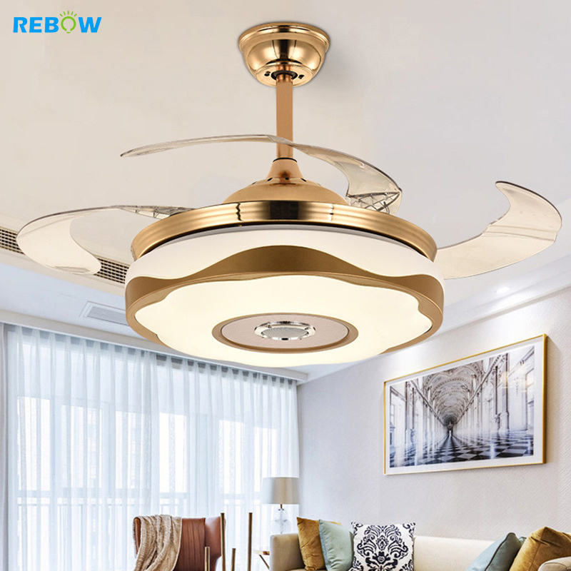 Drop shipping Modern Remote Control adjustable 220 V led recessed ceiling lights with fan