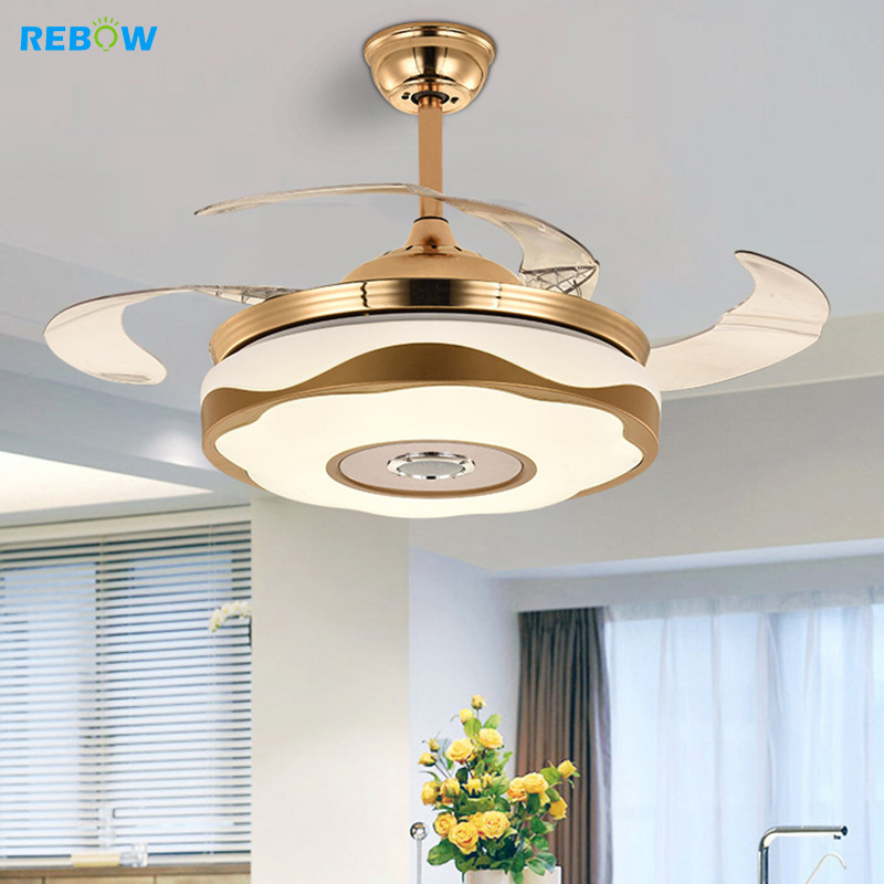 Drop shipping Modern Remote Control adjustable 220 V led recessed ceiling lights with fan