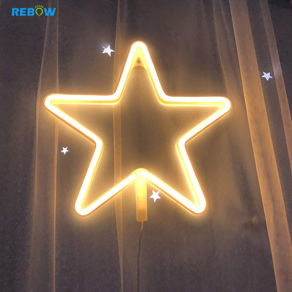 Battery Solar led neon star light for rooms