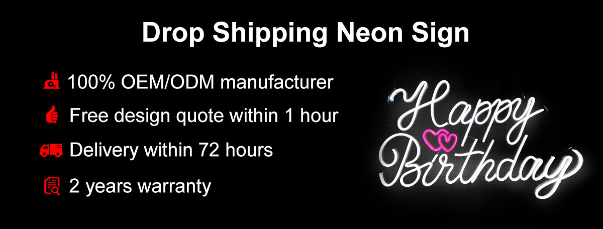 Drop Shipping No Moq Happy Birthday Custom Acrylic Neon Signs Led Neon Lights For Wedding Party Decor