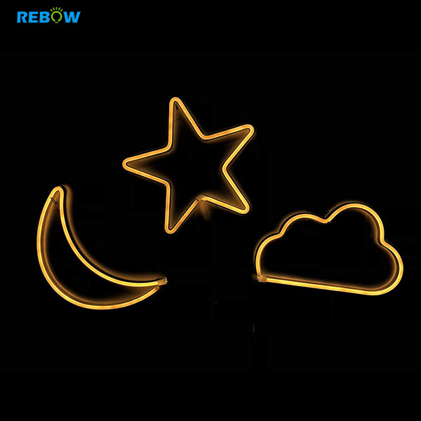 Battery Solar led neon star light for rooms