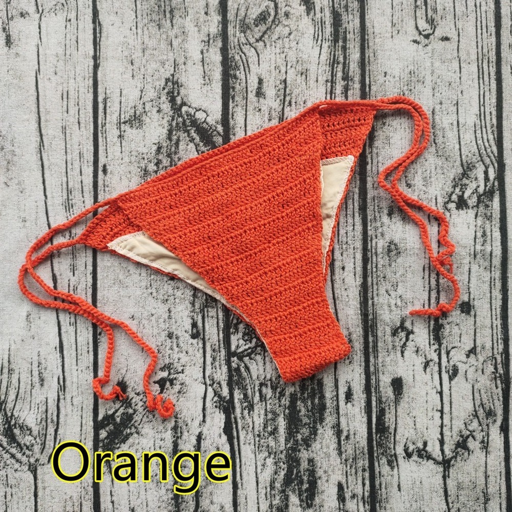 Women Handmade bikini micro thong string Crochet Beachwear Sexy swimwear mini bikini  Brazilian Swimsuit Bottom Underwear