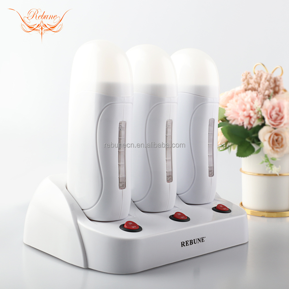 Amazon Hot Selling Triple Depilatory Roll On Wax Warmer Wax Cartridge Roller Machine Heater For Hair Removal