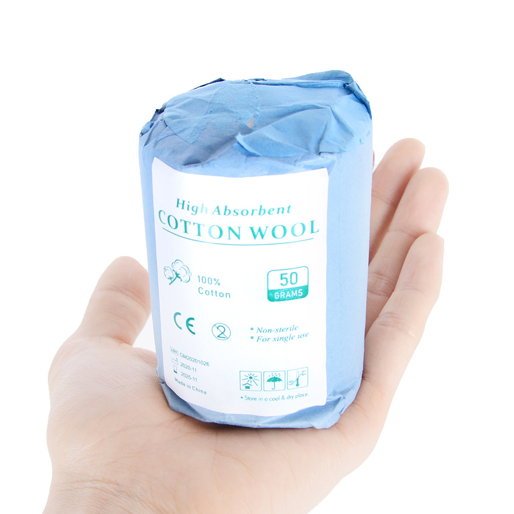 manufacturing medical hospital sterile absorbent 50g wool cotton roll