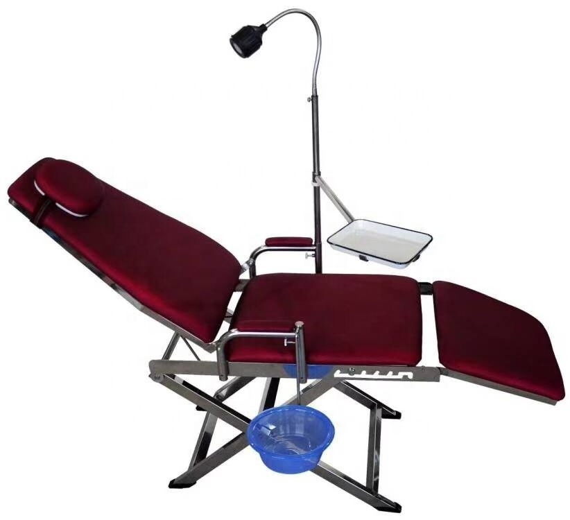 High Quality Portable Folding Dental Chair Unit Mobile Dental Chair With Air Compressor For Clinic Used