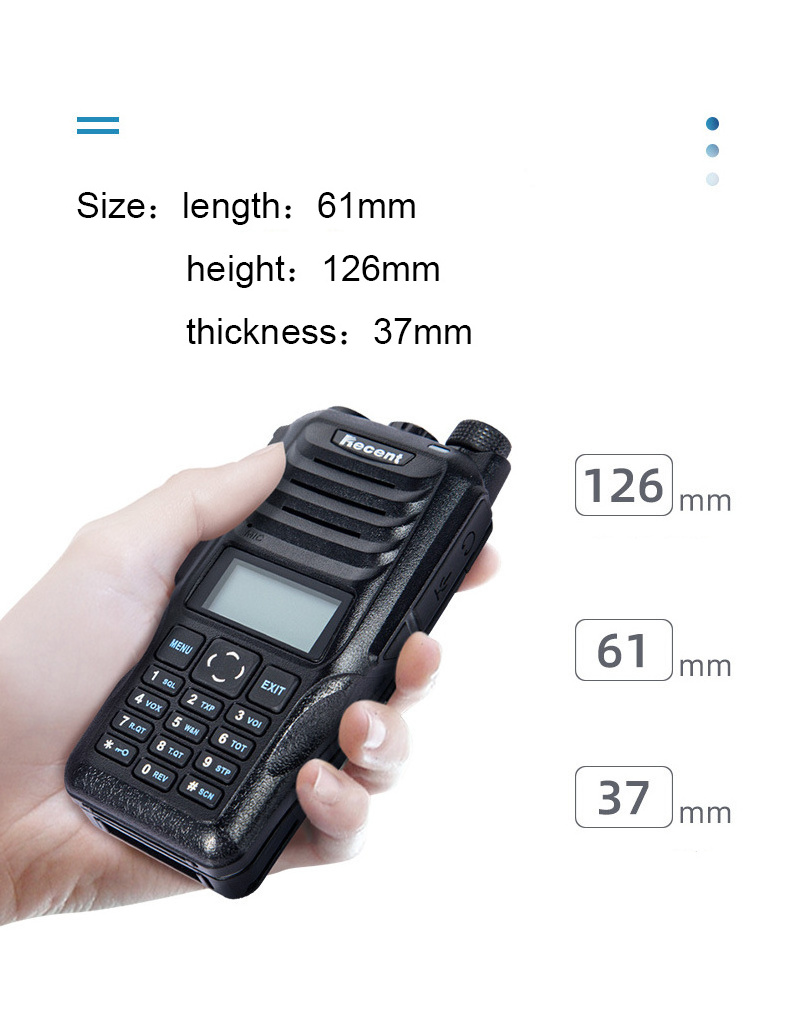 Recent RS-589 Handheld walkie talkie two way radio dual band analog ham radio 10W high power intercom with flashlight