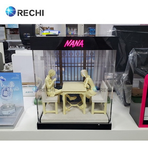 RECHI Illuminated Acrylic Garage Kit Storage Display Box Acrylic Lego Toy Collections Display Showcase Lucite POP Mart Blind Box