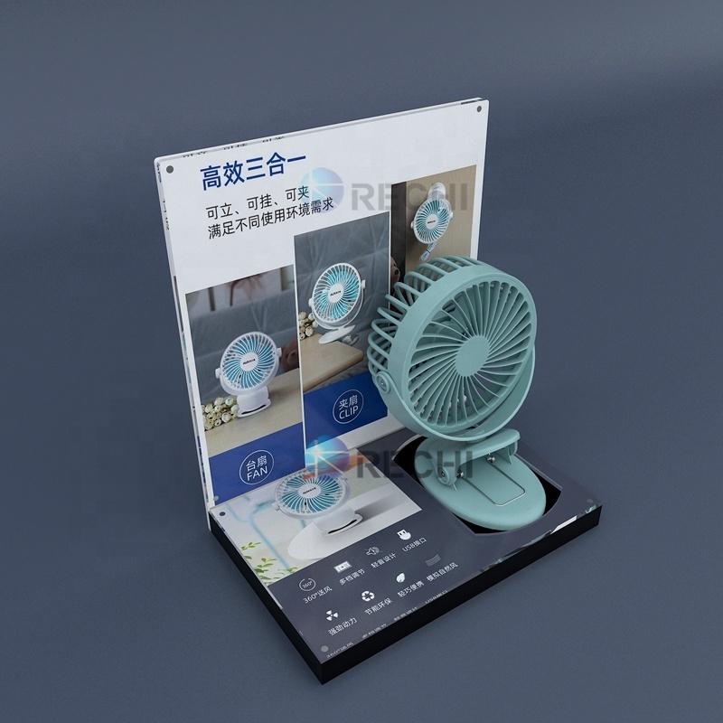 RECHI Custom Acrylic Hair Dryer Holder Styling Product Care Tool Stand hair drier display Portable mini fan display stand