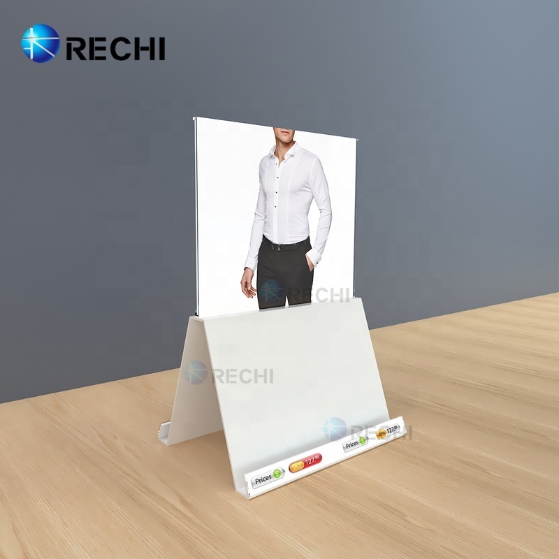 RECHI Custom Home Furnishing White Acrylic Clothes Storage Display Stand Rack For Men's Shirt Organizer Display Holder