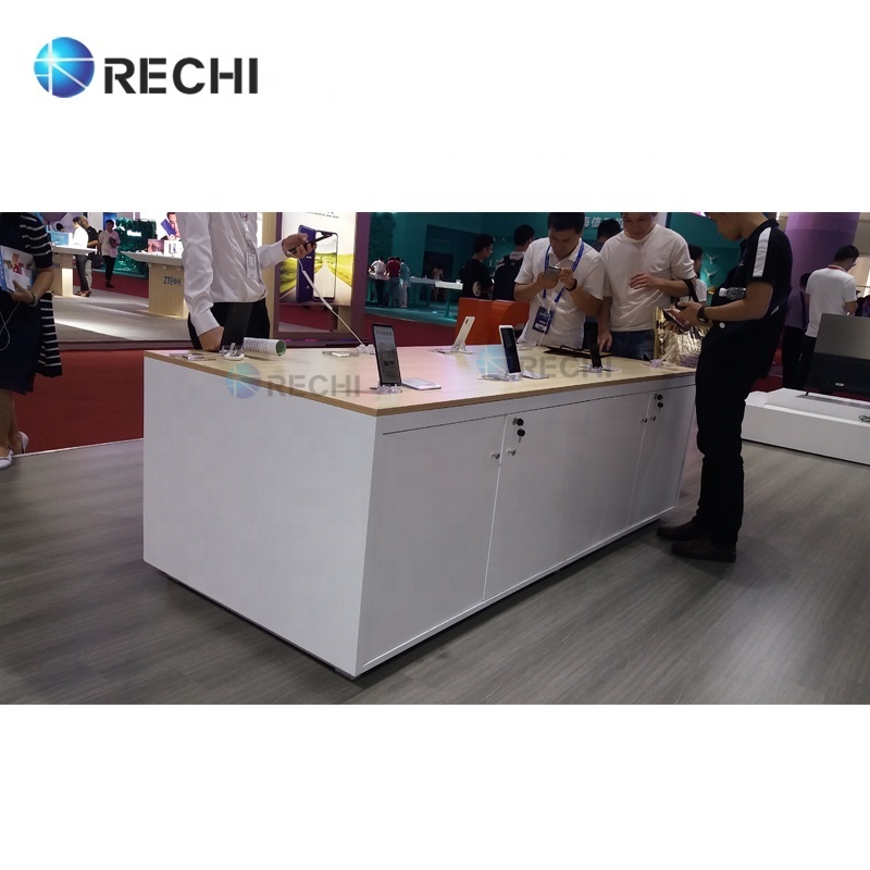 RECHI Custom Mobile Phone Display Counter Table Design for Cellphone Experience Display In Retail Consumer Electronic Store