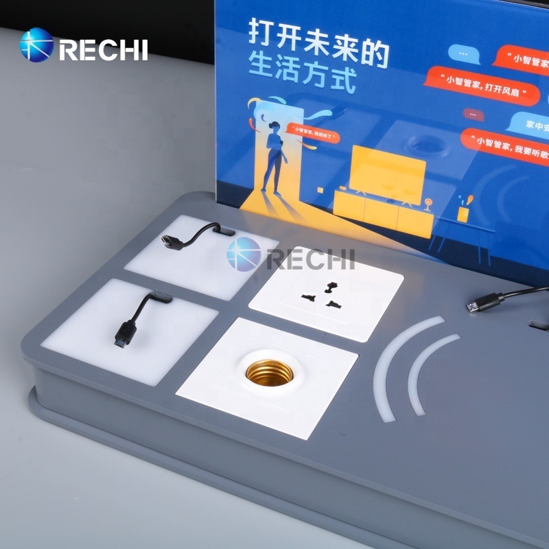 RECHI Custom Counter Acrylic Smart Home Devices Retail POS Demo Display Stand For IOT Smart Speaker/Camera/Led Light/Socket