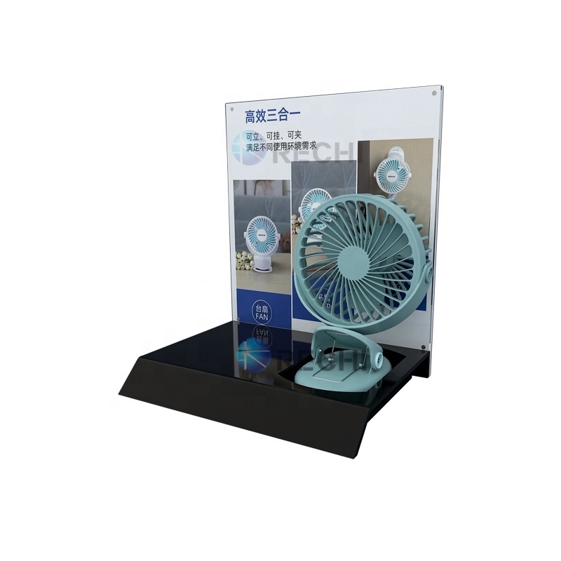 RECHI Custom Acrylic Hair Dryer Holder Styling Product Care Tool Stand hair drier display Portable mini fan display stand