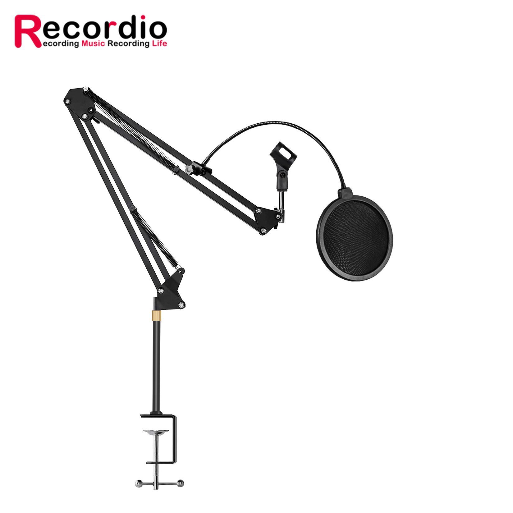 GAZ-35B Professional Aluminum Alloy Cantilever with Blowout Net Stand Kit with Extended Metal Pole Desktop Microphone Stand