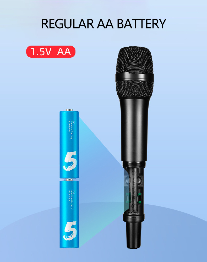 GAW-N23 UHF BT Wireless Microphone Dual Echo Dynamic Handheld Mic For Home Studio Karaoke