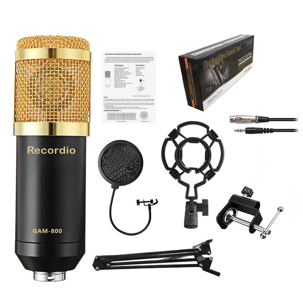 GAM-800PS Professional Condenser Plastic Microphone BM-800 Studio Recording Live Microphone