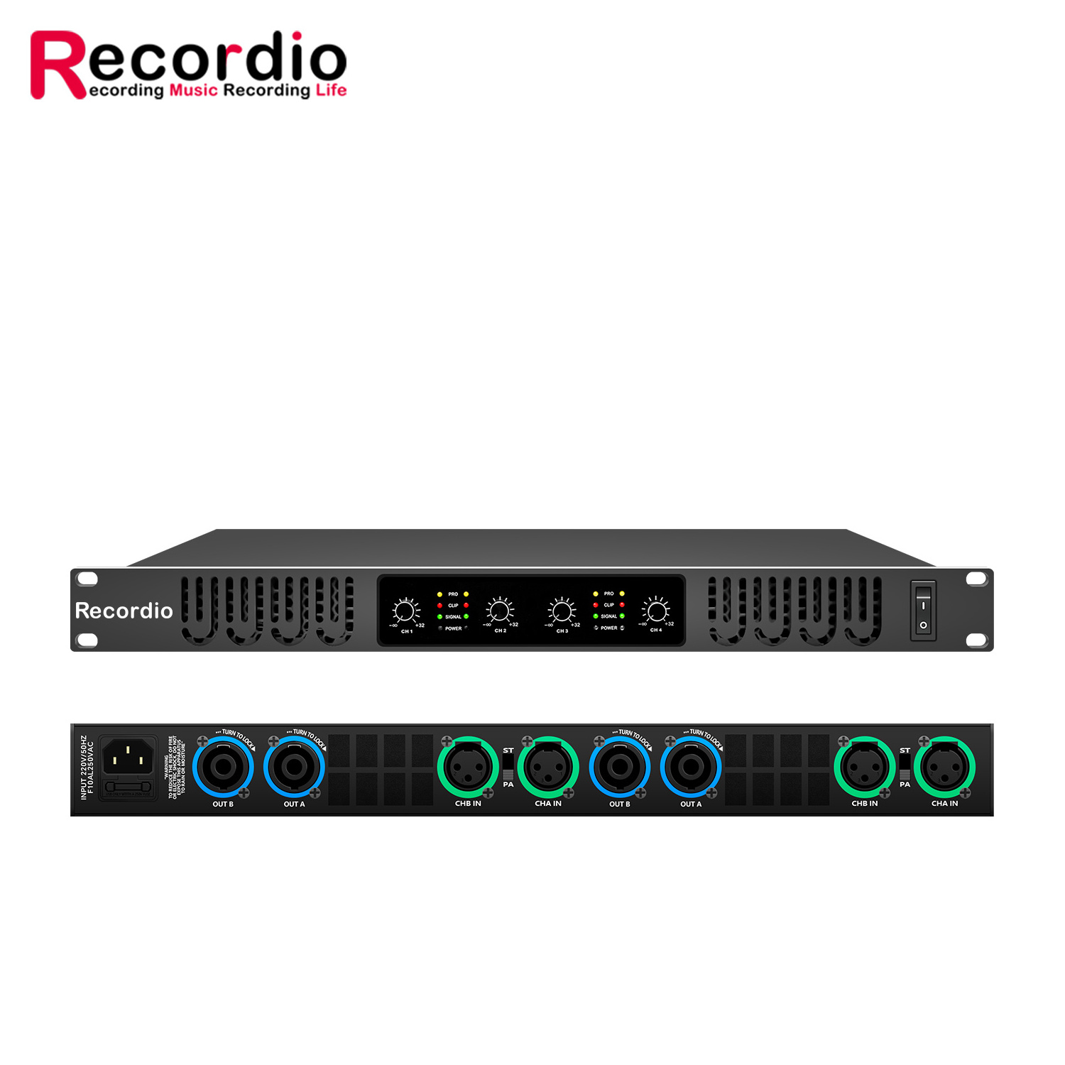 GAP-D4810 Pro 4 Channel  Music Class D Amplifier Stereo Sound Digital Amplifiers  with 600W*4 Use For Stage Performance