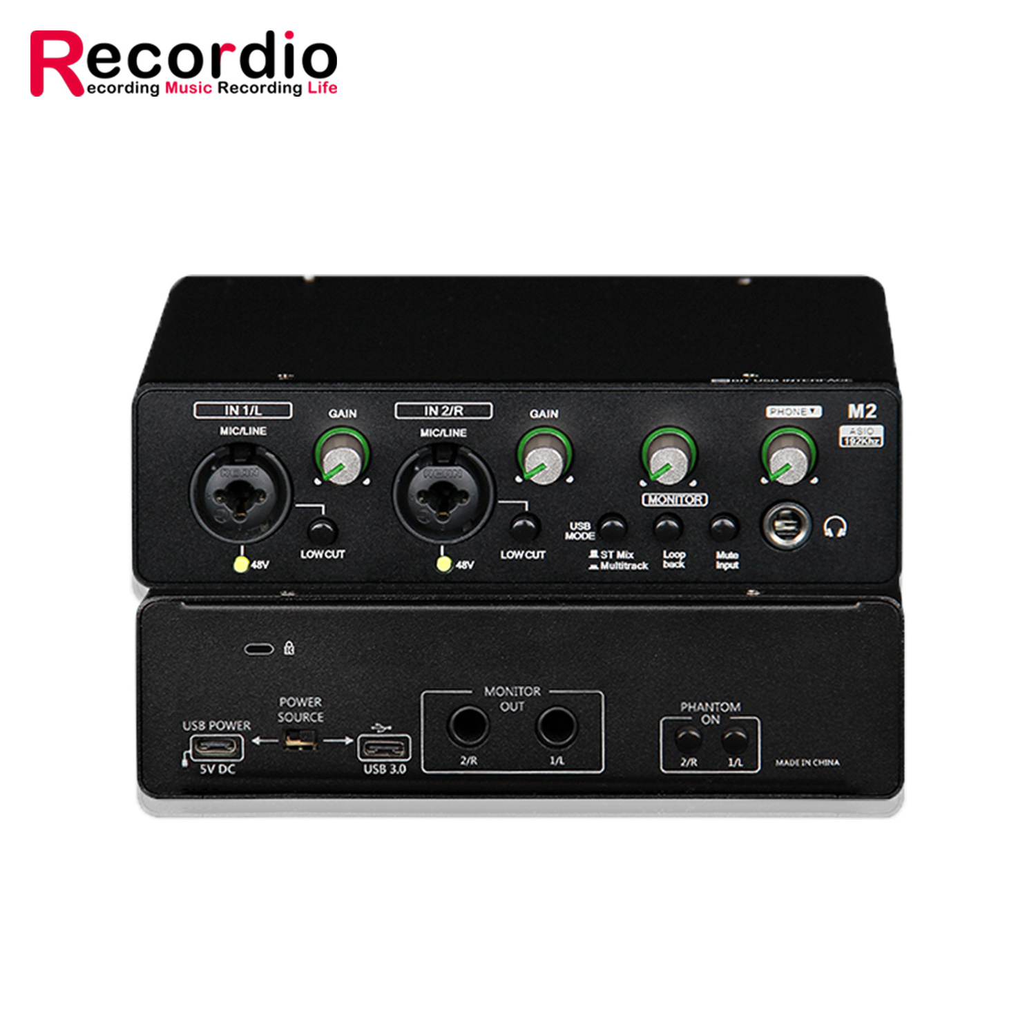 GAX-M2 Profession USB sound card audio interface 24-bit/192kHz Soundcard recording studio