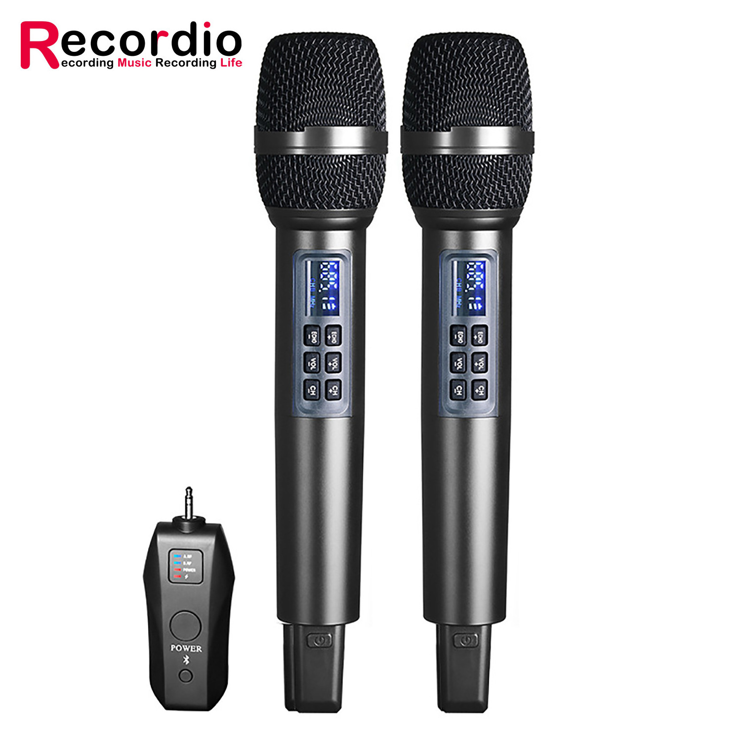 GAW-N23 UHF BT Wireless Microphone Dual Echo Dynamic Handheld Mic For Home Studio Karaoke