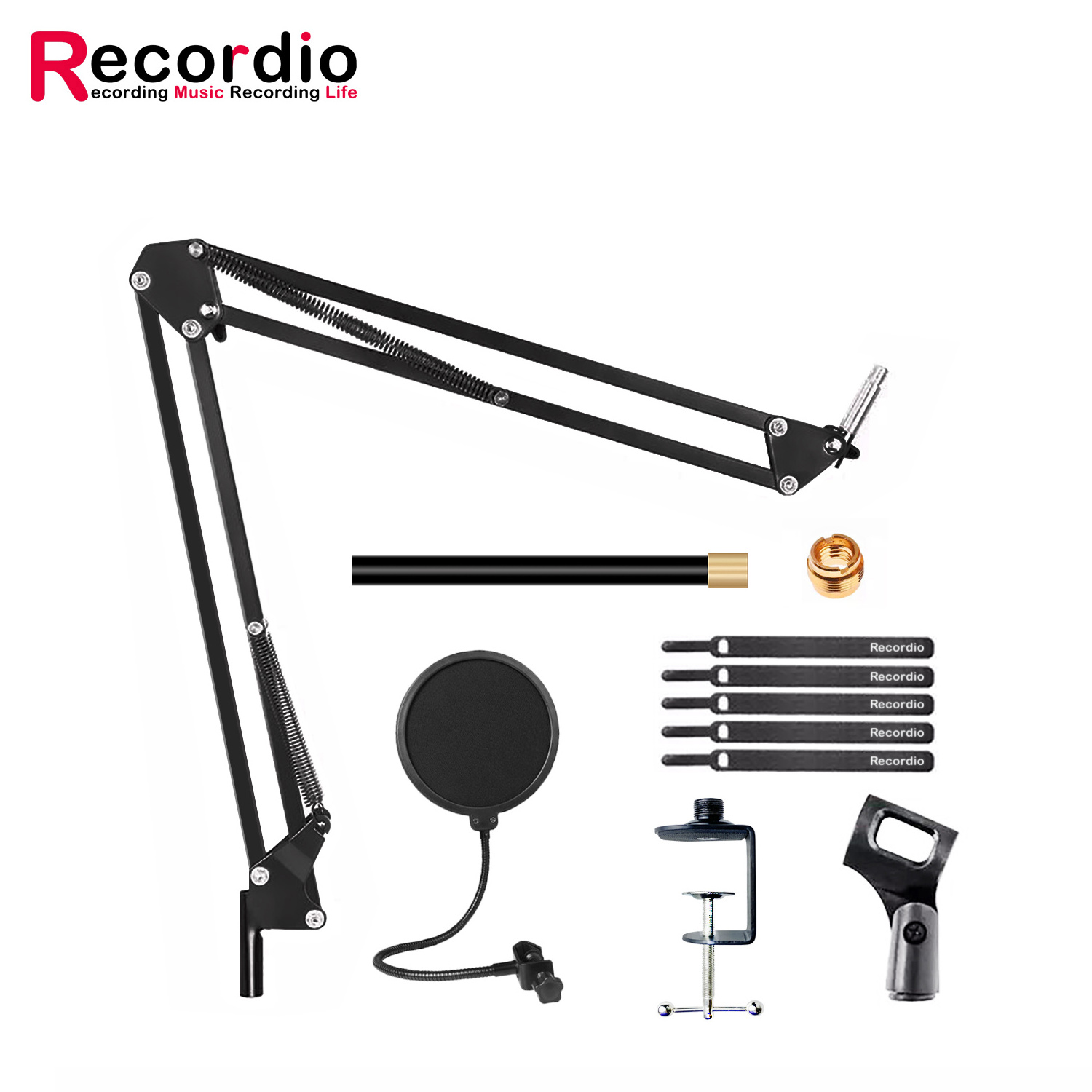 GAZ-35B Professional Aluminum Alloy Cantilever with Blowout Net Stand Kit with Extended Metal Pole Desktop Microphone Stand