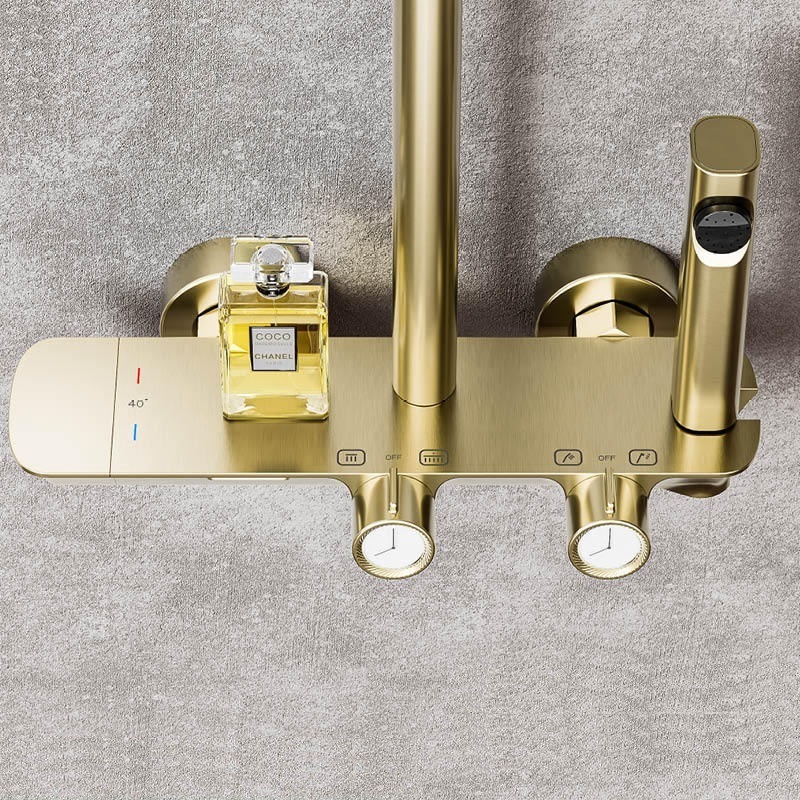 Gold modern simplicity Bathroom and shower faucets brass thermostatic UPC shower faucet cartridge